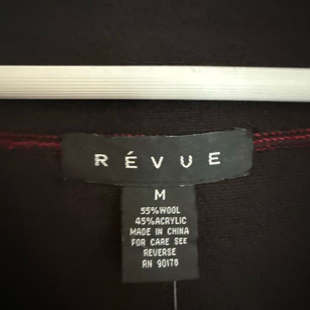 Revue NWT red reversible wool tie front cardigan … - image 3